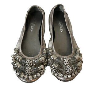 Alexander McQueen Silver Embellished Ballet Flats Size 36 (6)